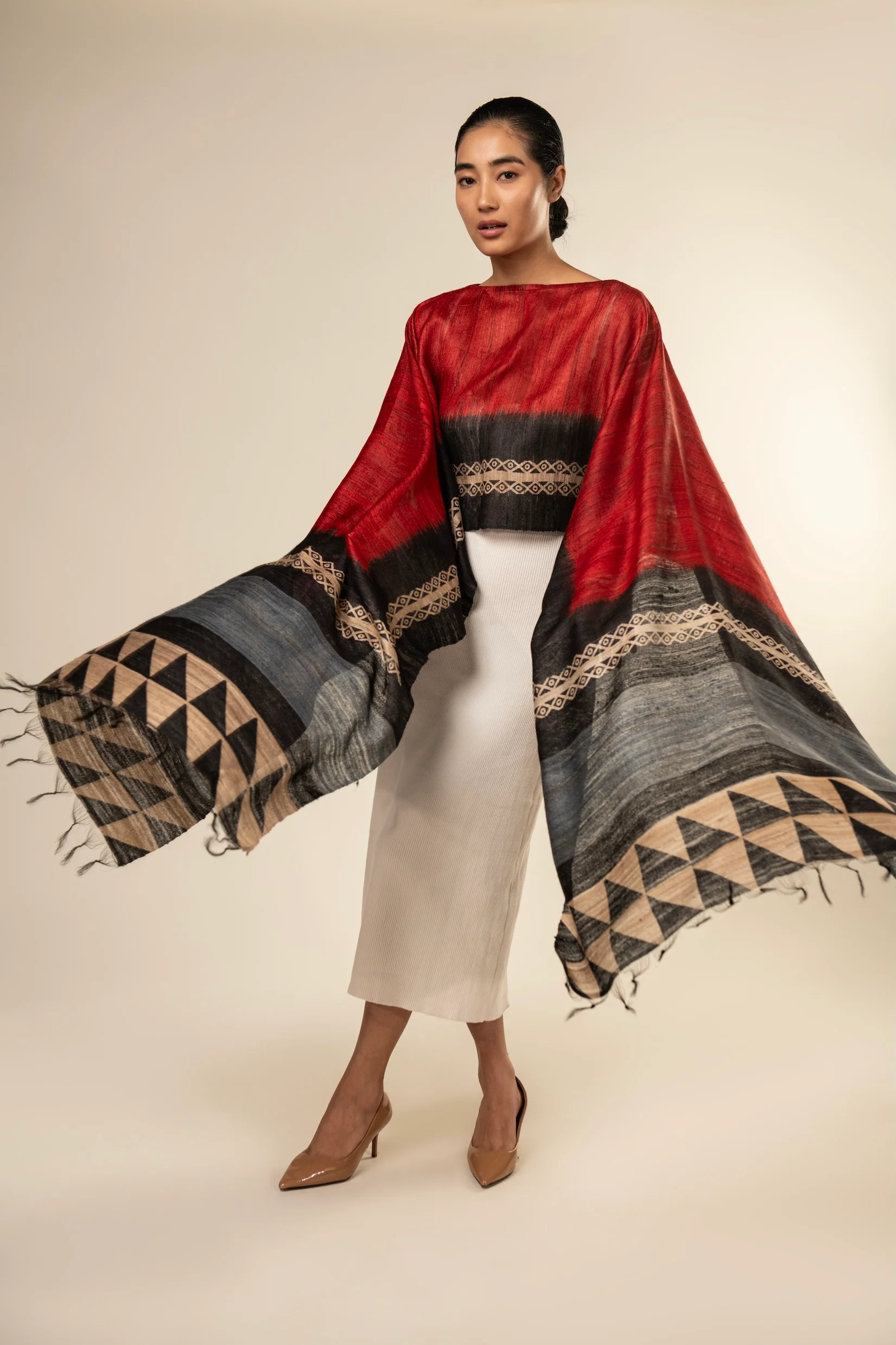 Aeshaane Tussar Peace Silk 3-in-1 Capes (Click for more options) - Image 27