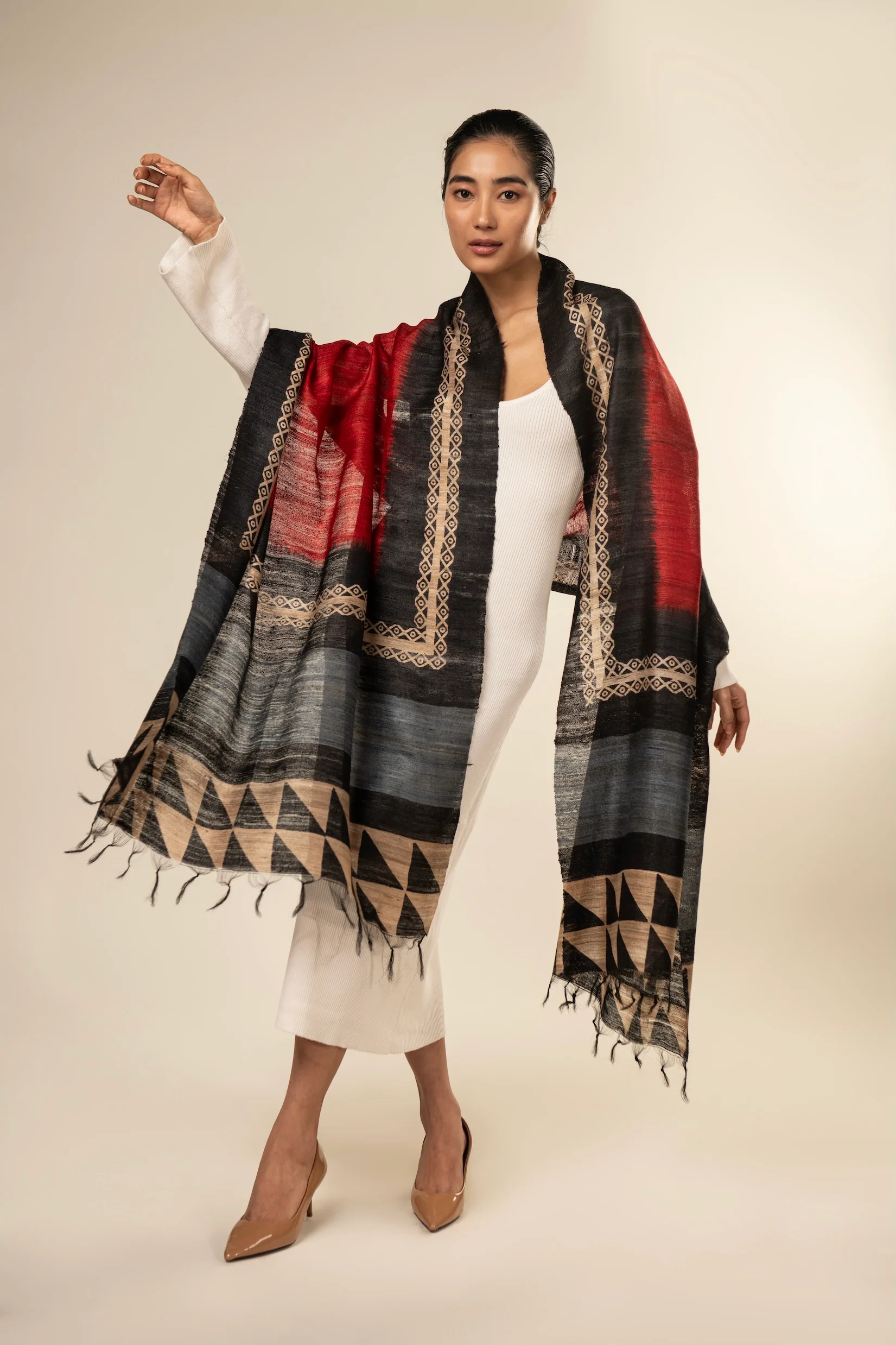 Aeshaane Tussar Peace Silk 3-in-1 Capes (Click for more options) - Image 28