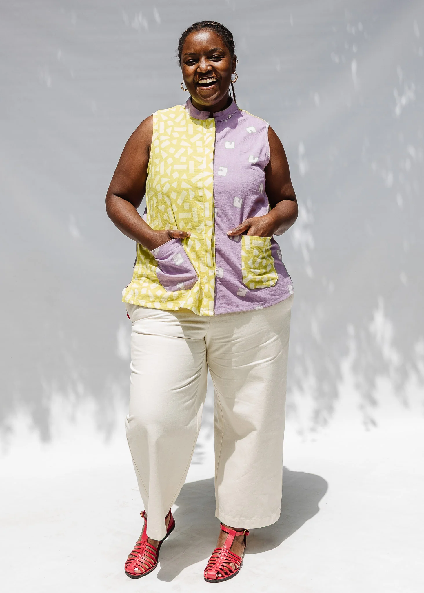 Aloe Again Patchwork Sleeveless Shirt - Image 6