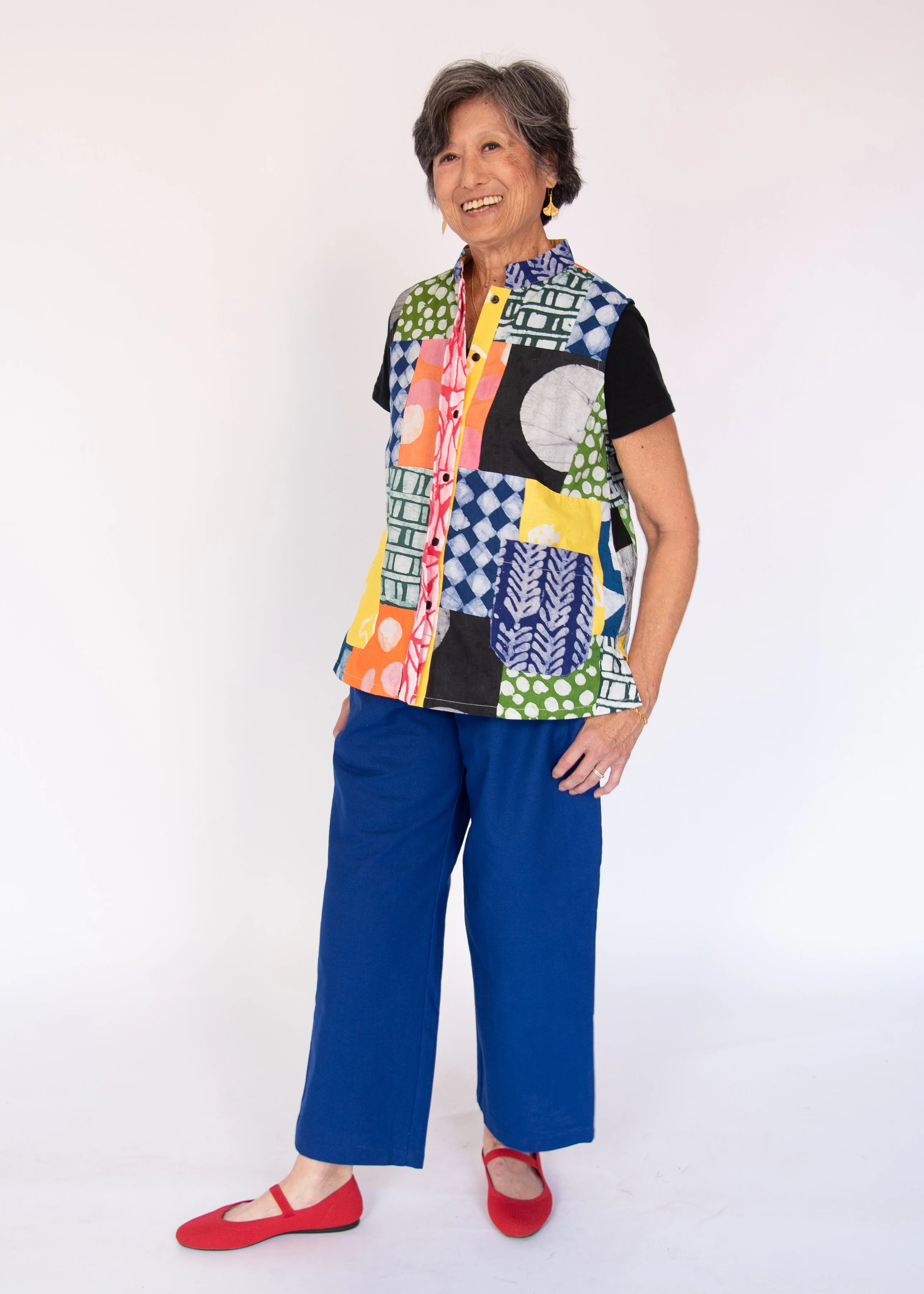 Batik Patchwork Sleeveless Shirt - Image 4