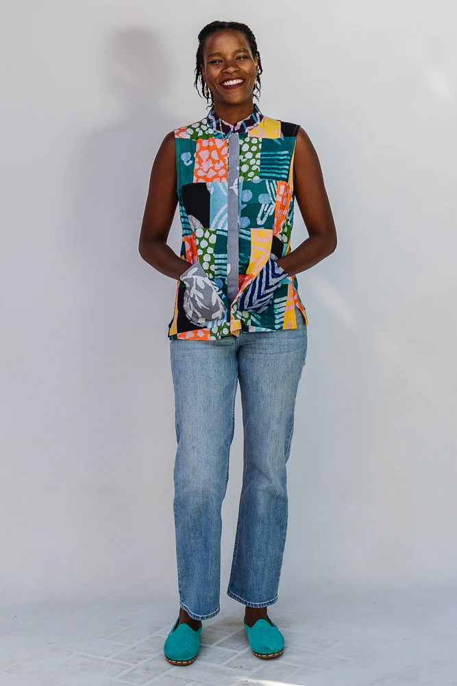 Batik Patchwork Sleeveless Shirt - Image 6