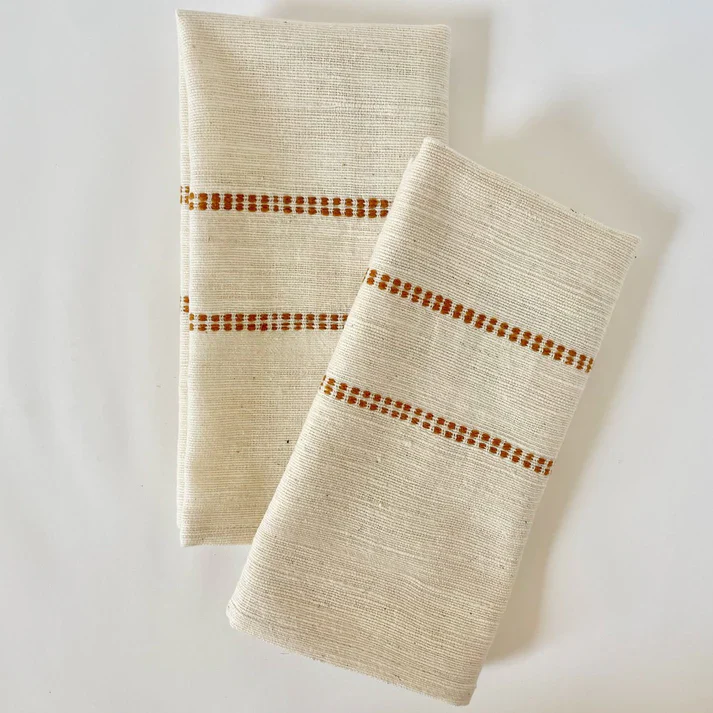 Ethiopian Handwoven Cotton Napkins | Set of 2 - Image 7