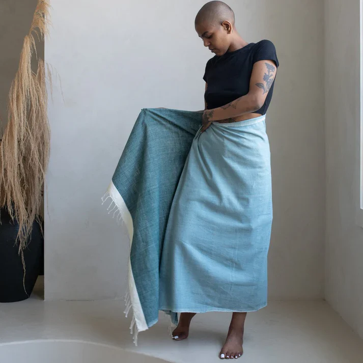 Ethiopian Handwoven Eco-Friendly Cotton Beach Towel - Image 5