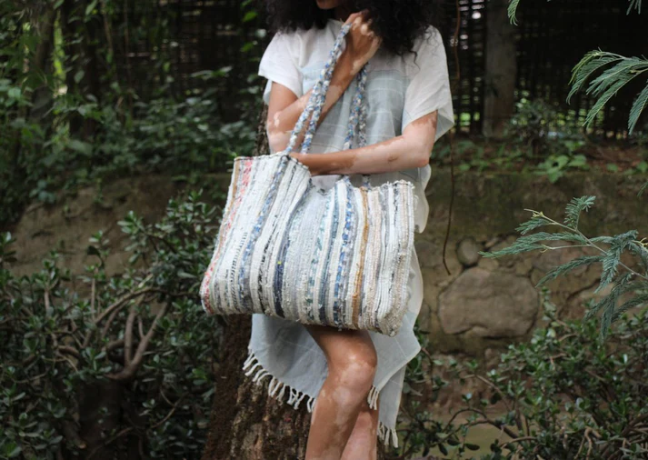 Fasika Upcycled Ethiopian Cotton Bag - Image 3