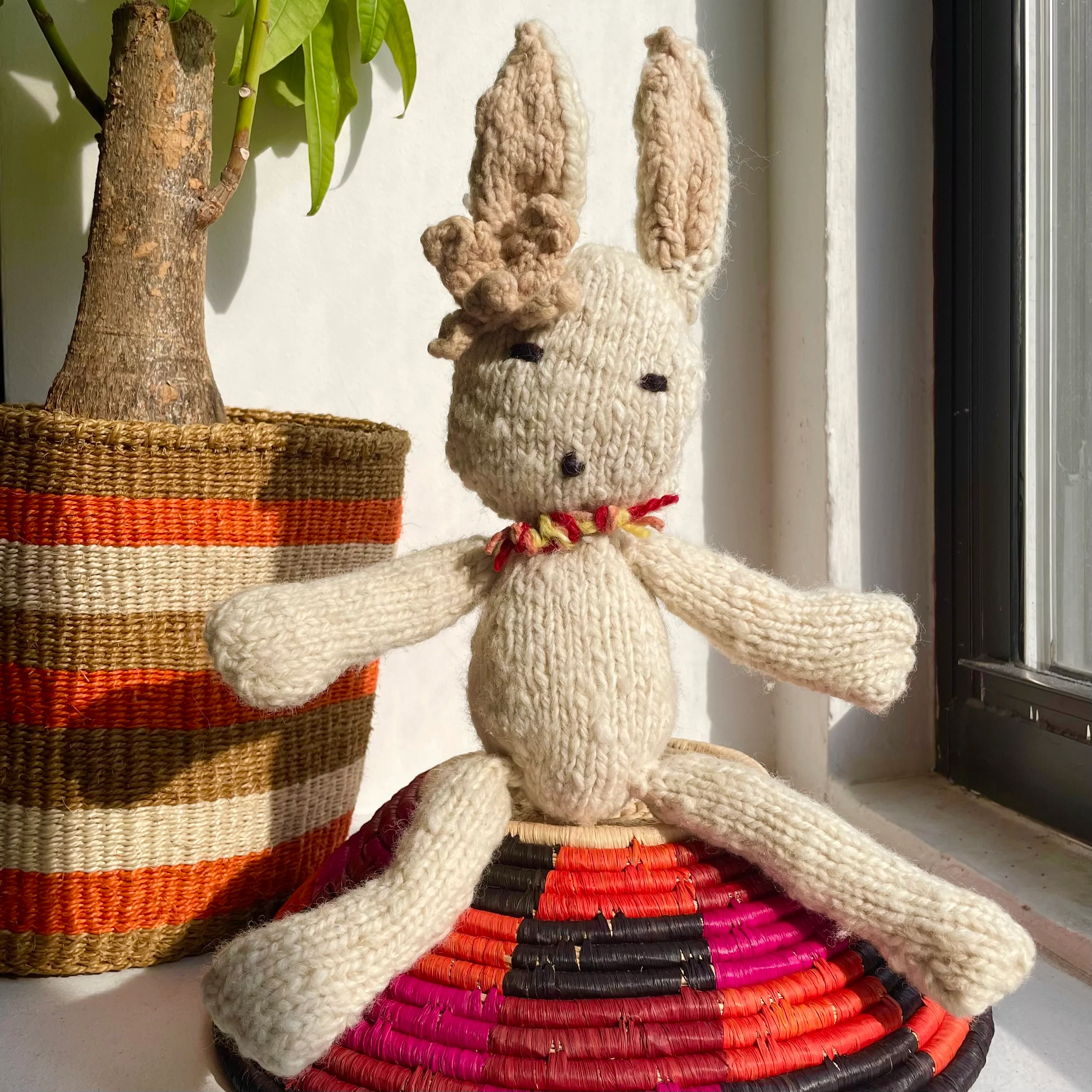 Hand-Knit Wool and Cotton Stuffed Animals - Image 6