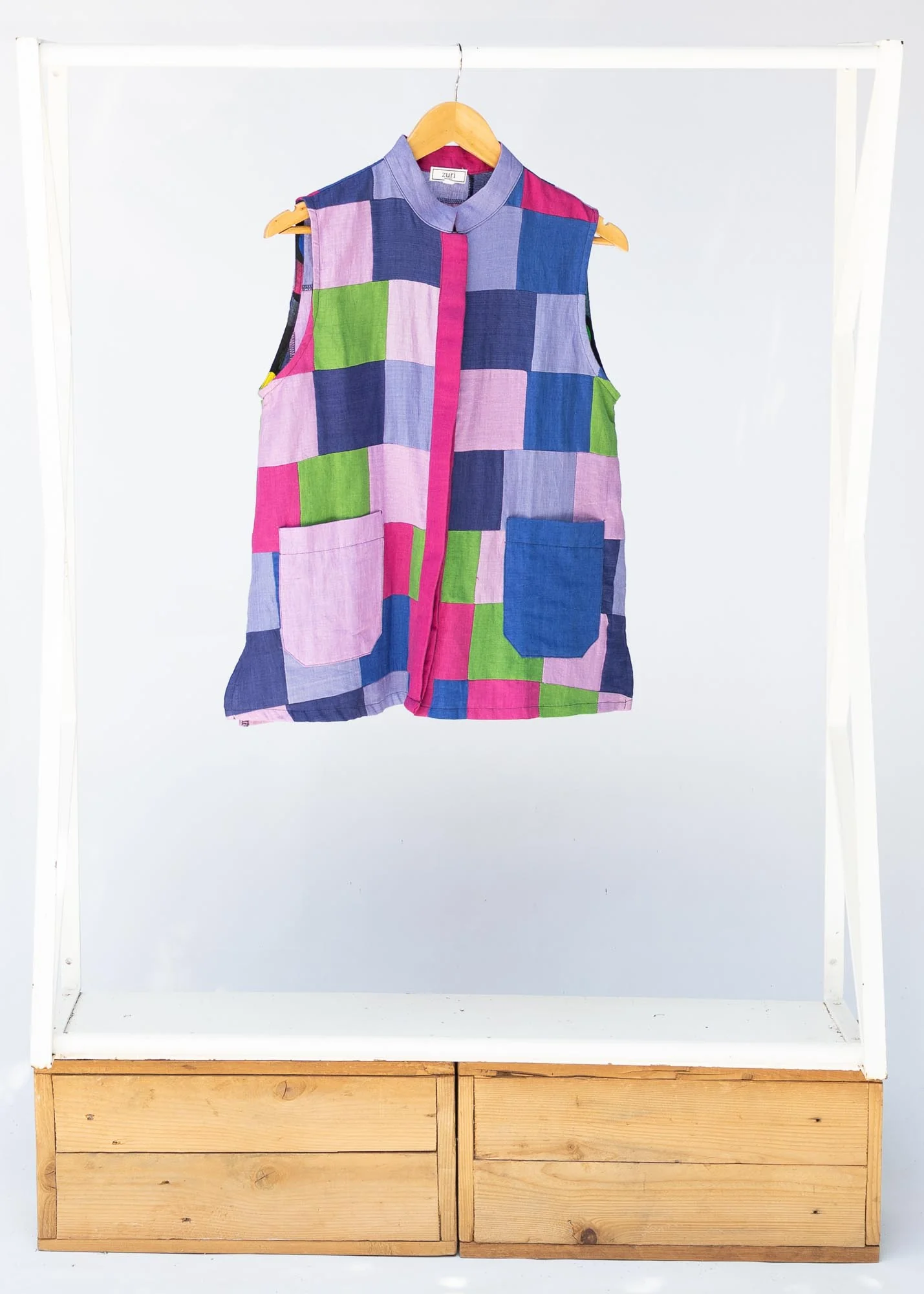 Berry Blast Patchwork Sleeveless Shirt - Image 2