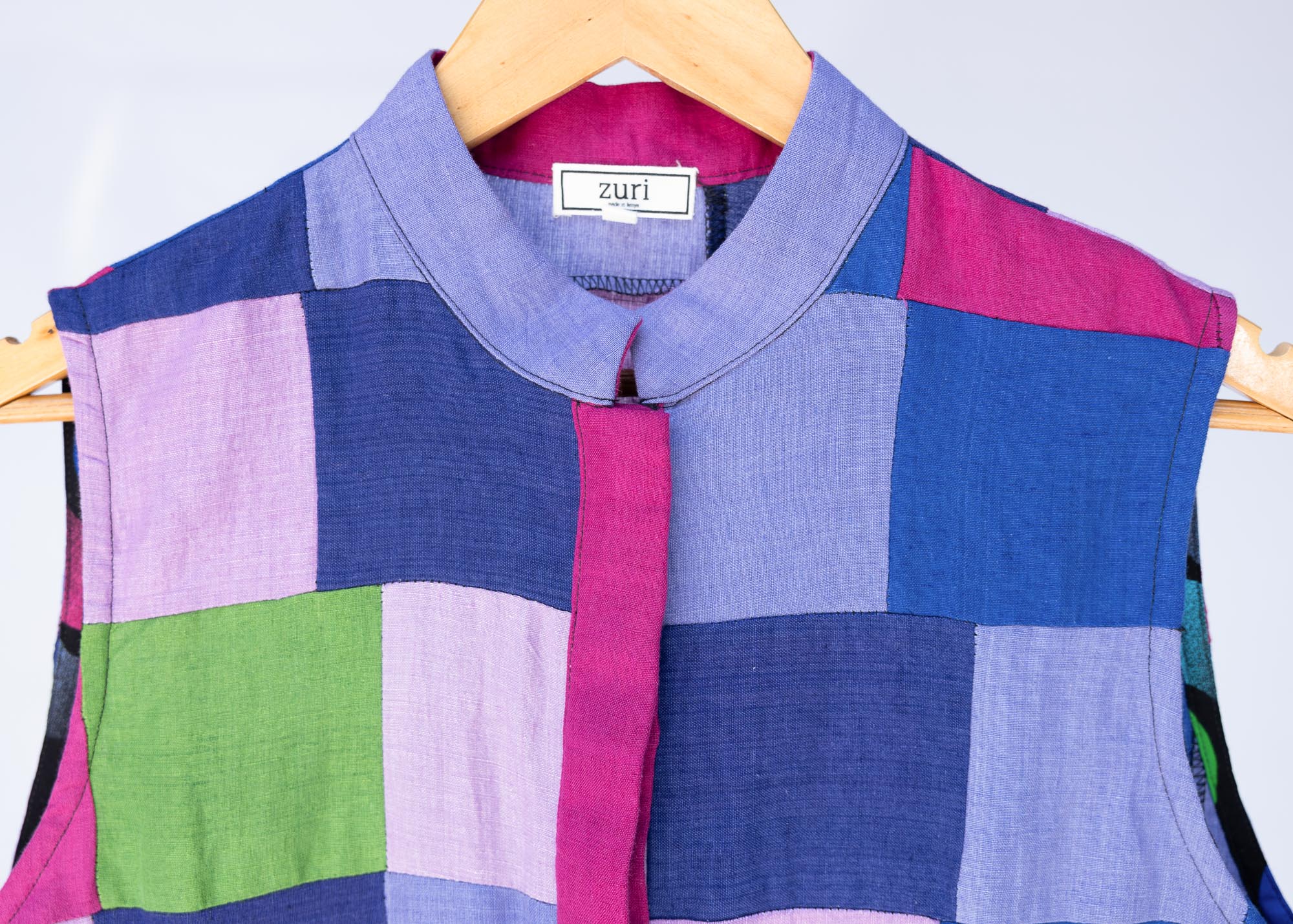 Berry Blast Patchwork Sleeveless Shirt - Image 3