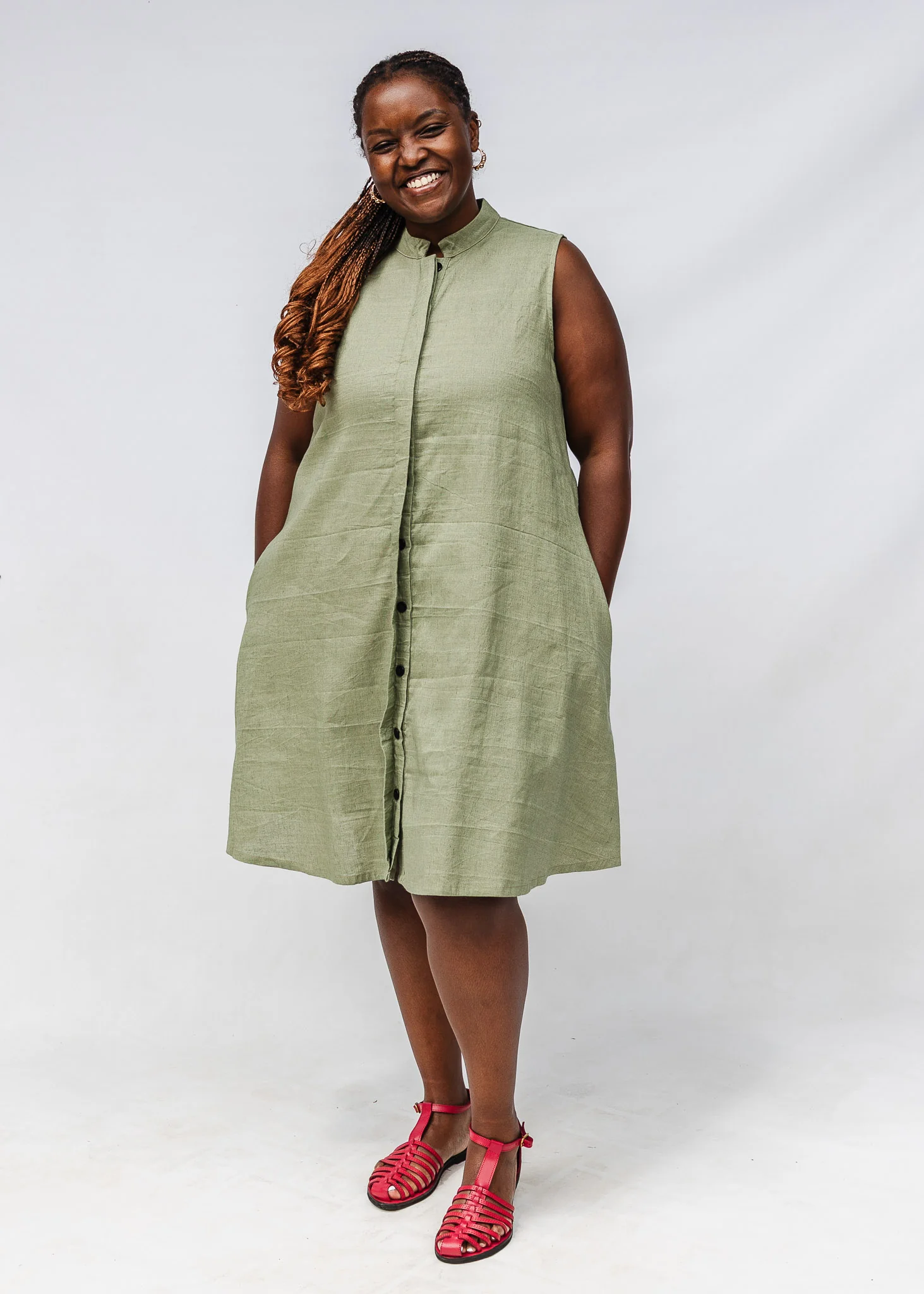 Sage Sleeveless Dress - Image 4