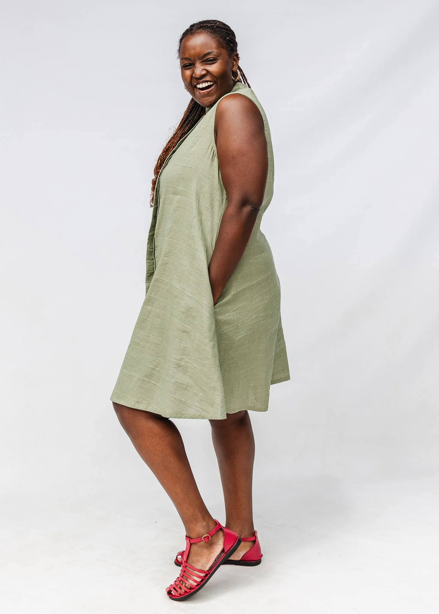 Sage Sleeveless Dress - Image 5