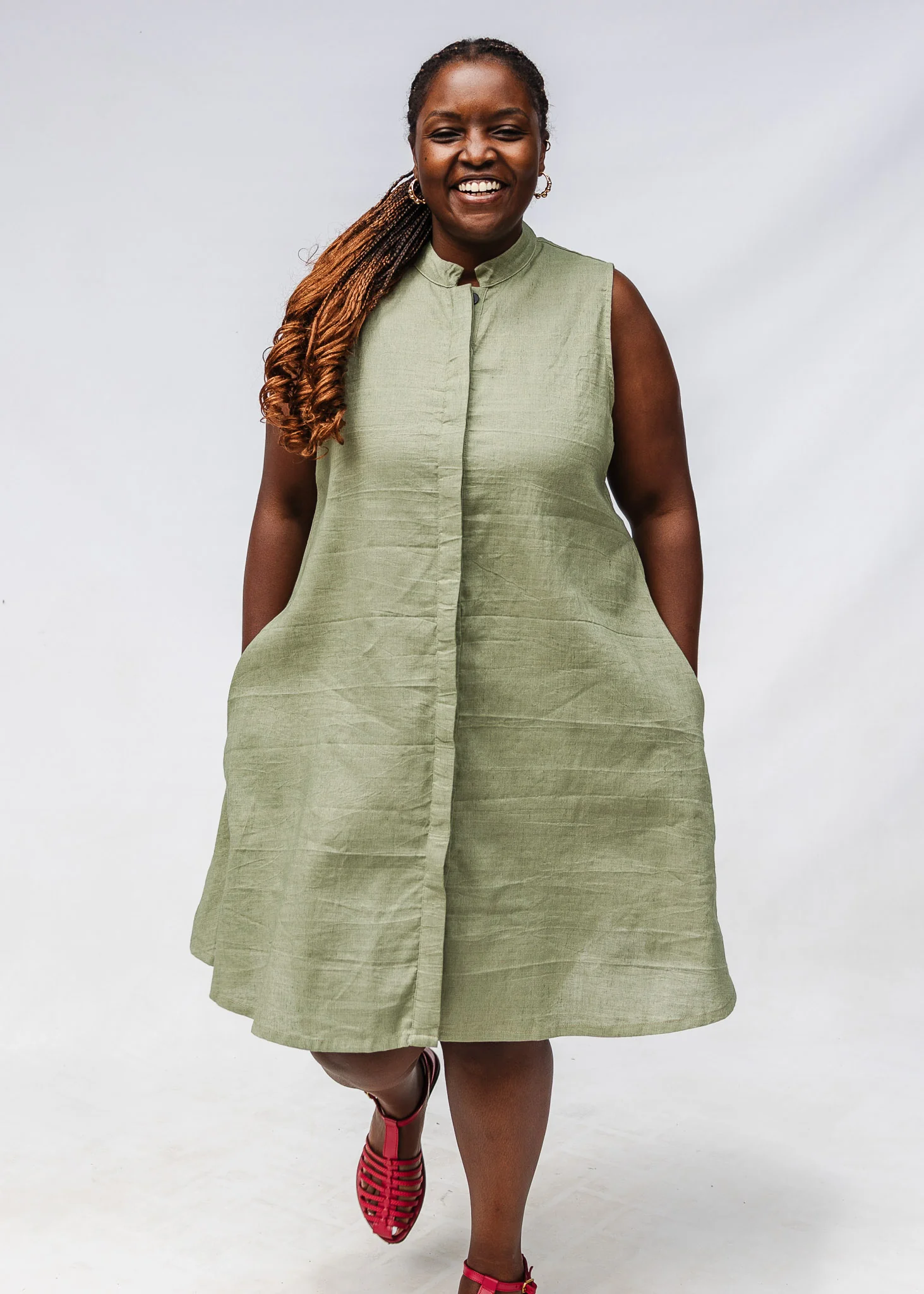 Sage Sleeveless Dress - Image 6
